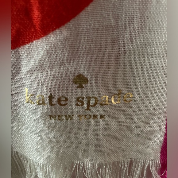 Kate Spade ♠️ scarf with pink polka dots - Picture 2 of 6